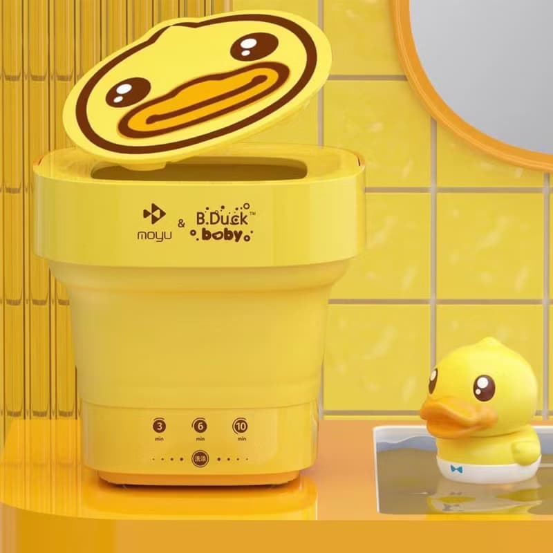 【免運】B.duck小黃鴨迷你折疊洗衣機摩魚B.duck Mini01-E