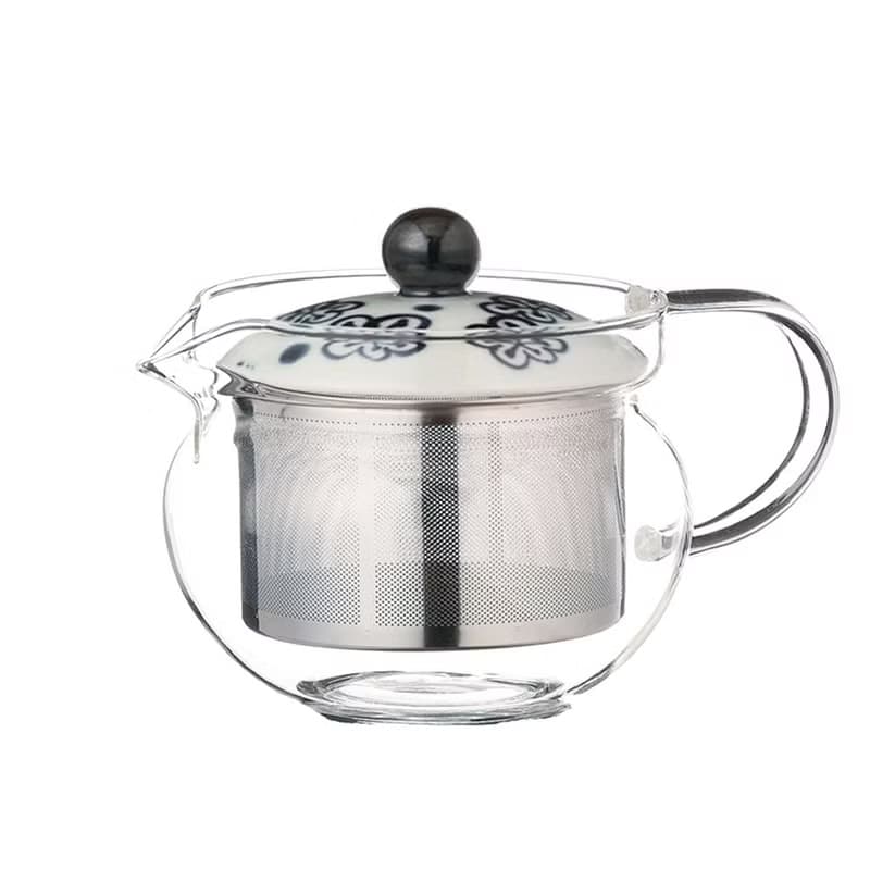 日本西海梅花不鏽鋼網耐熱玻璃茶壺(Glass Tea SS Pot PC)-375ml