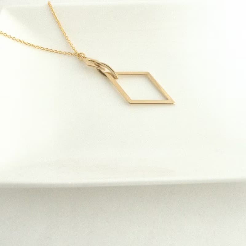 Necklace/Rhombus Long Necklace/飾品 項鍊