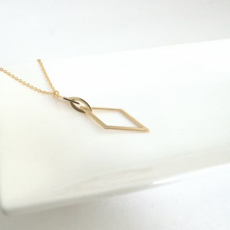 Necklace/Rhombus Long Necklace/飾品 項鍊