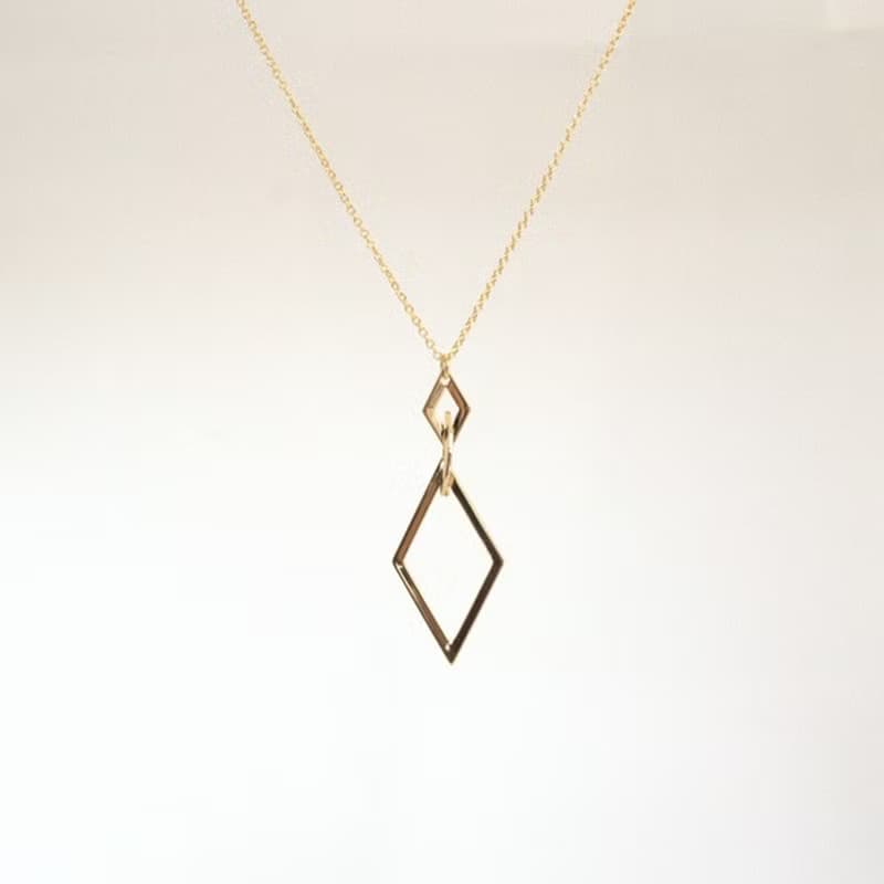 Necklace/Rhombus Long Necklace/飾品 項鍊