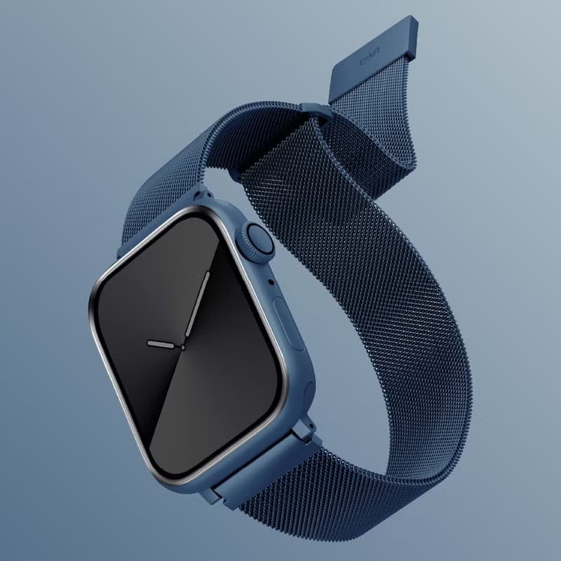 Apple Watch 42/44/45mm Dante不鏽鋼米蘭磁扣錶帶-藍