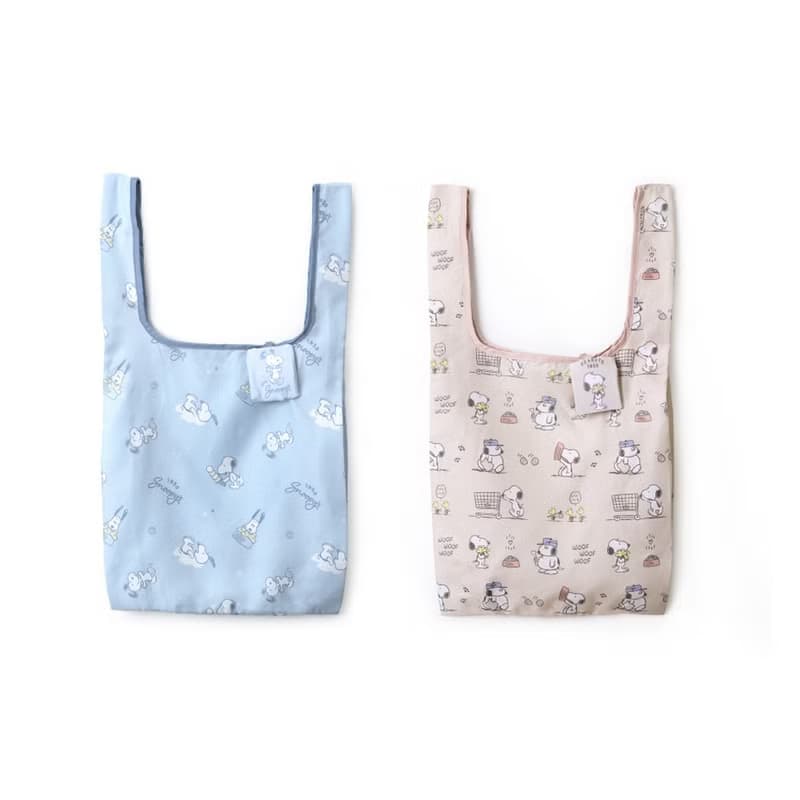 Peanuts Snoopy FlexBag超輕量折疊購物袋-史努比 附登山扣可吊掛