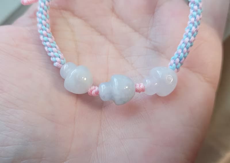 【親翠】天然翡翠 冰飄花蘑菇初春玉米結手環