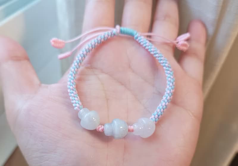 【親翠】天然翡翠 冰飄花蘑菇初春玉米結手環