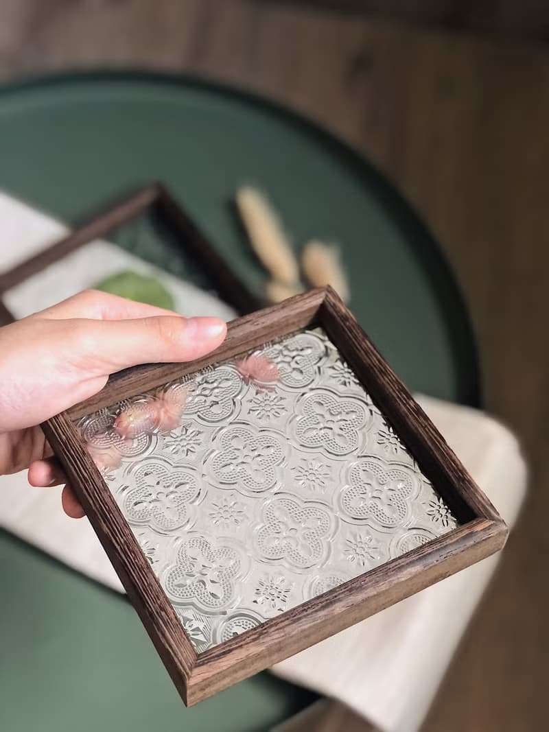 海棠花方形托盤