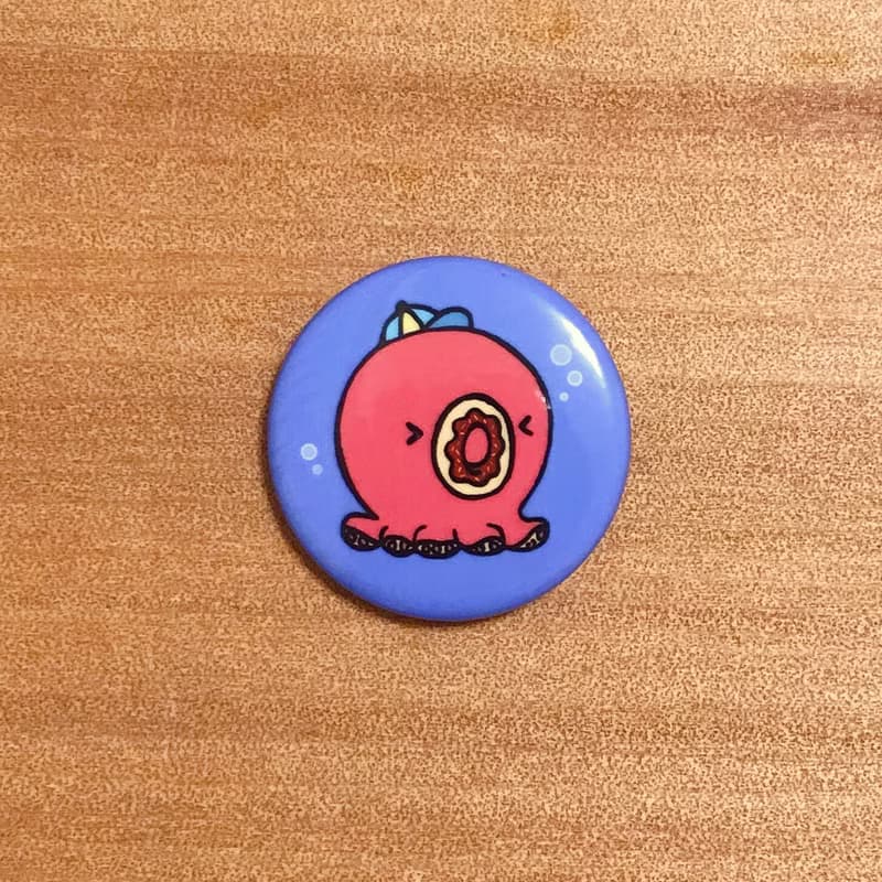 巧克力甜甜圈章魚--繽紛徽章