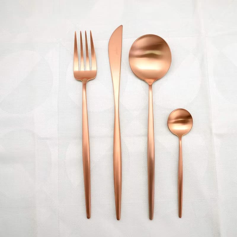 葡萄牙 Cutipol | MOON / 霧銅不鏽鋼主餐四件組