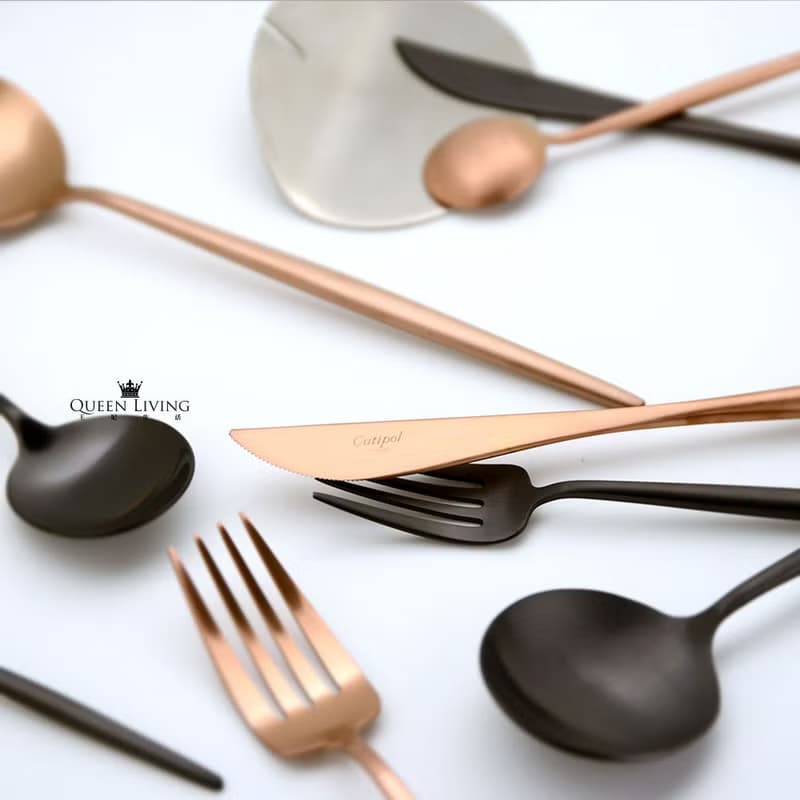 葡萄牙 Cutipol | MOON / 霧銅不鏽鋼主餐四件組