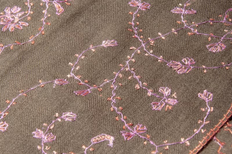 喀什米爾Cashmere/羊絨圍巾/純羊毛圍巾披巾/戒指絨披肩-刺繡花朵