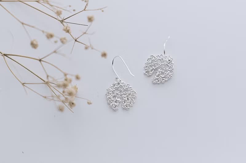 │蕾絲編織│ 手工耳飾 925純銀 雀屏花紋 【羽屏】