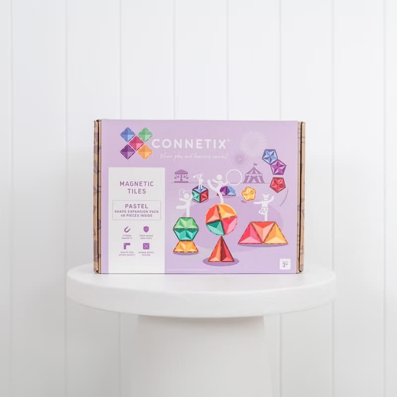澳洲Connetix粉彩磁力積木-形狀擴充組(48pc) 兒童玩具