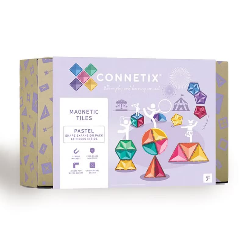 澳洲Connetix粉彩磁力積木-形狀擴充組(48pc) 兒童玩具