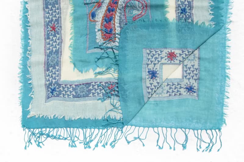 羊絨毛毯 水煮羊毛披肩/針織圍巾/刺繡圍巾/羊絨披巾/喀什米爾Cashmere 聖誕節禮物 交換禮物 母親節 父親節-花