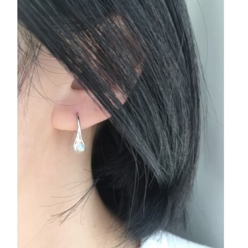 June Birthstone Moonstone Teardrop Earring月光石