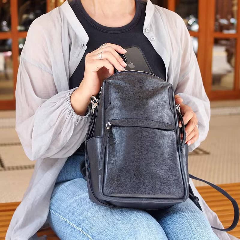 日本輕旅職人手工牛皮肩背/後背兩用包 Made by Baggy Port Japan