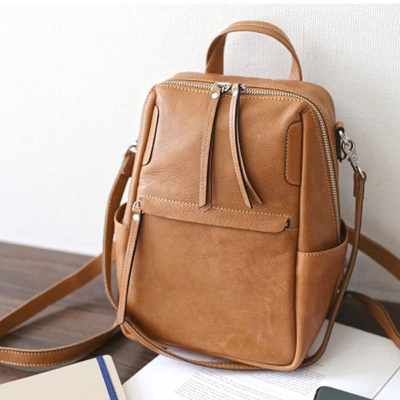 日本輕旅職人手工牛皮肩背/後背兩用包 Made by Baggy Port Japan