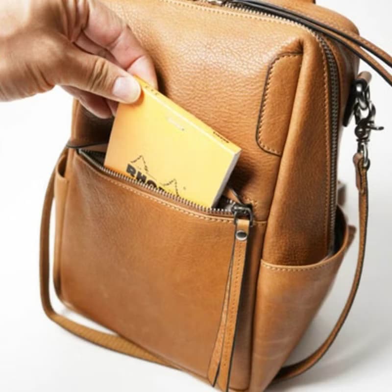 日本輕旅職人手工牛皮肩背/後背兩用包 Made by Baggy Port Japan