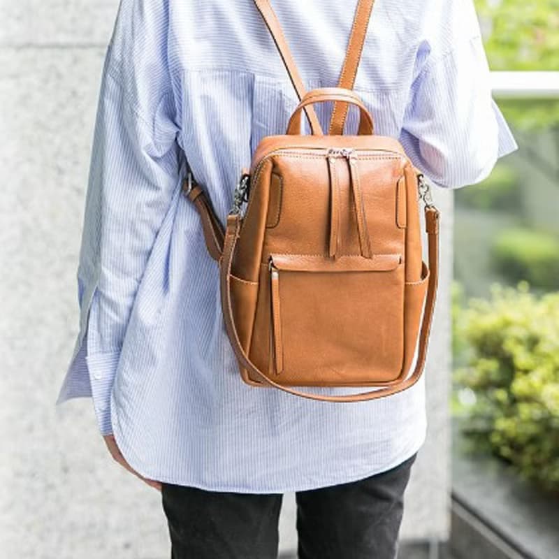 日本輕旅職人手工牛皮肩背/後背兩用包 Made by Baggy Port Japan