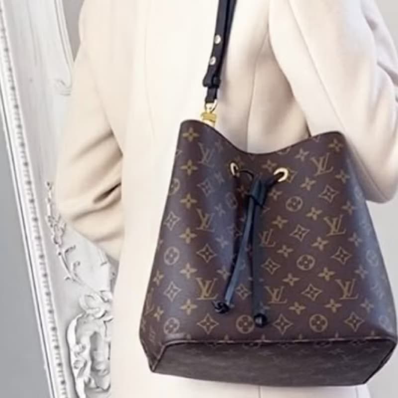 Louis Vuitton Néonoé Monogram 水桶包黑色飾邊款 幾乎全新