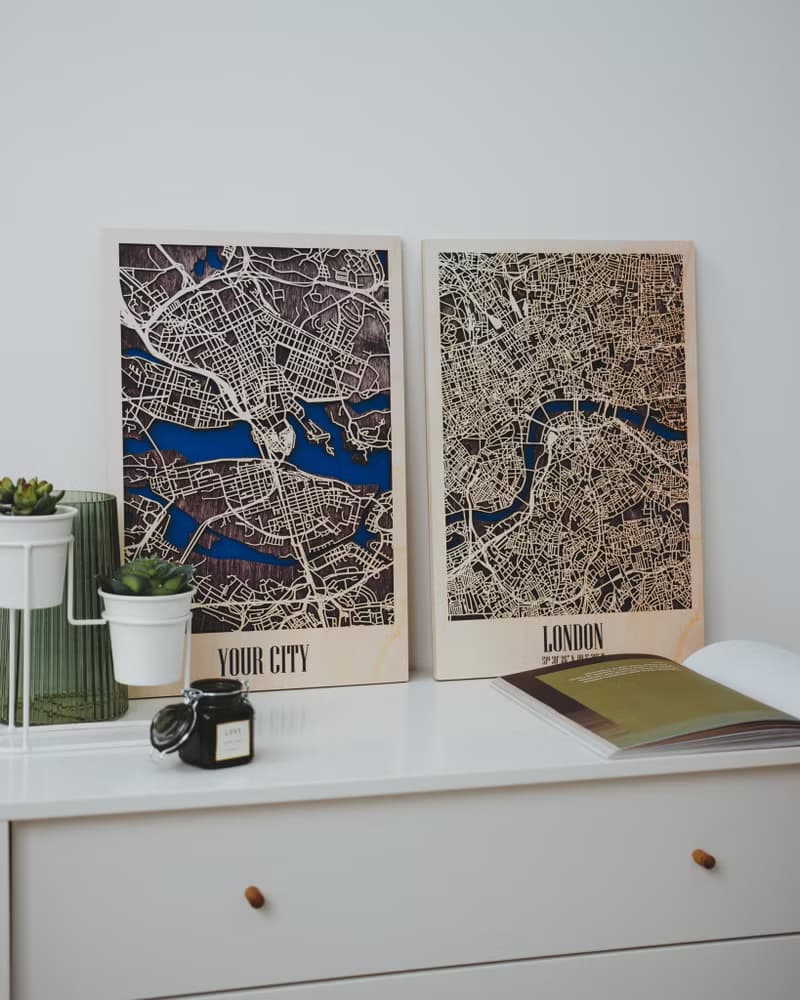 Wood Wall Art, Custom City Map, Housewarming Gift for New Home, Personalized Map