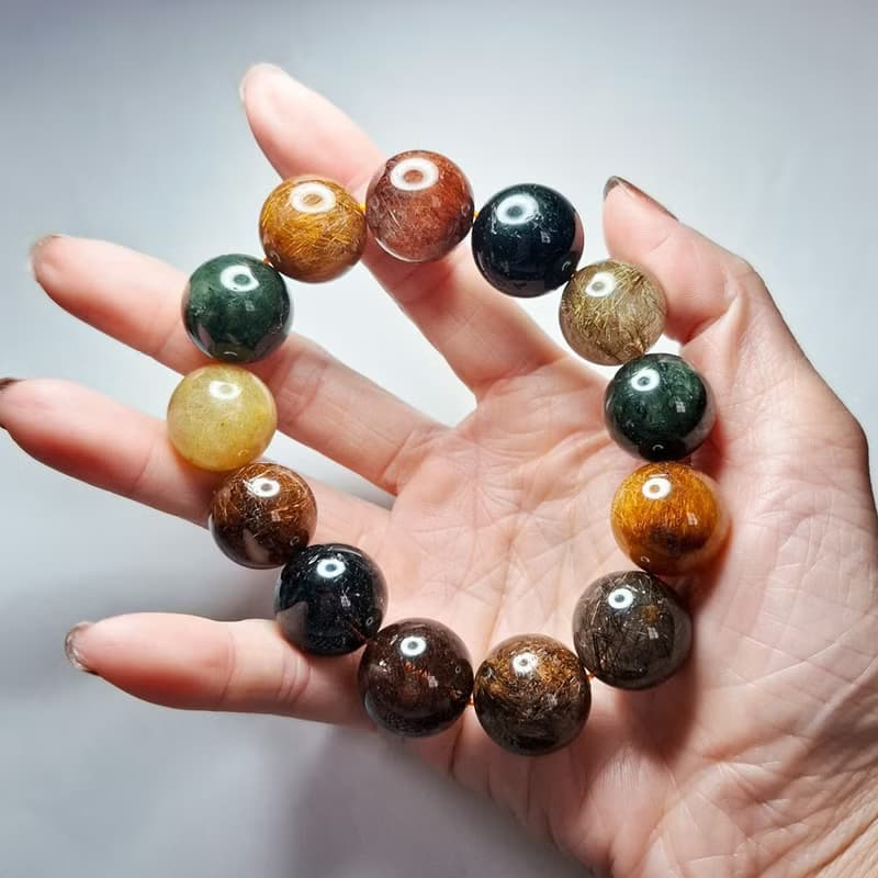 天然水晶 大MM數多寶髮晶手鍊 | 王者氣場 × 極致能量 WB020