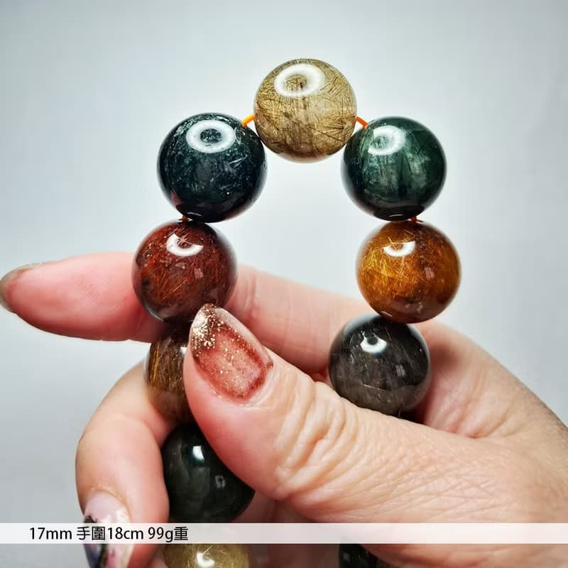 天然水晶 大MM數多寶髮晶手鍊 | 王者氣場 × 極致能量 WB020