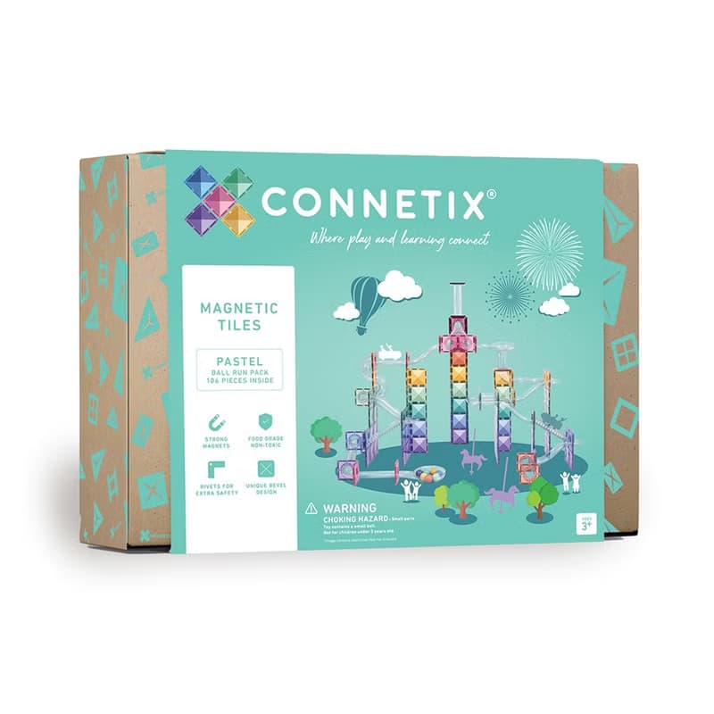澳洲Connetix粉彩磁力積木-滾球軌道組(106pc) 兒童玩具