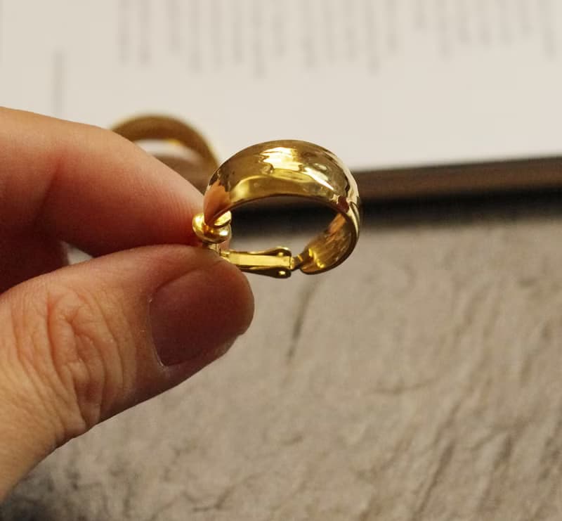 古董vintage金色圈圈圓形C形夾式耳環 Napier  C1065