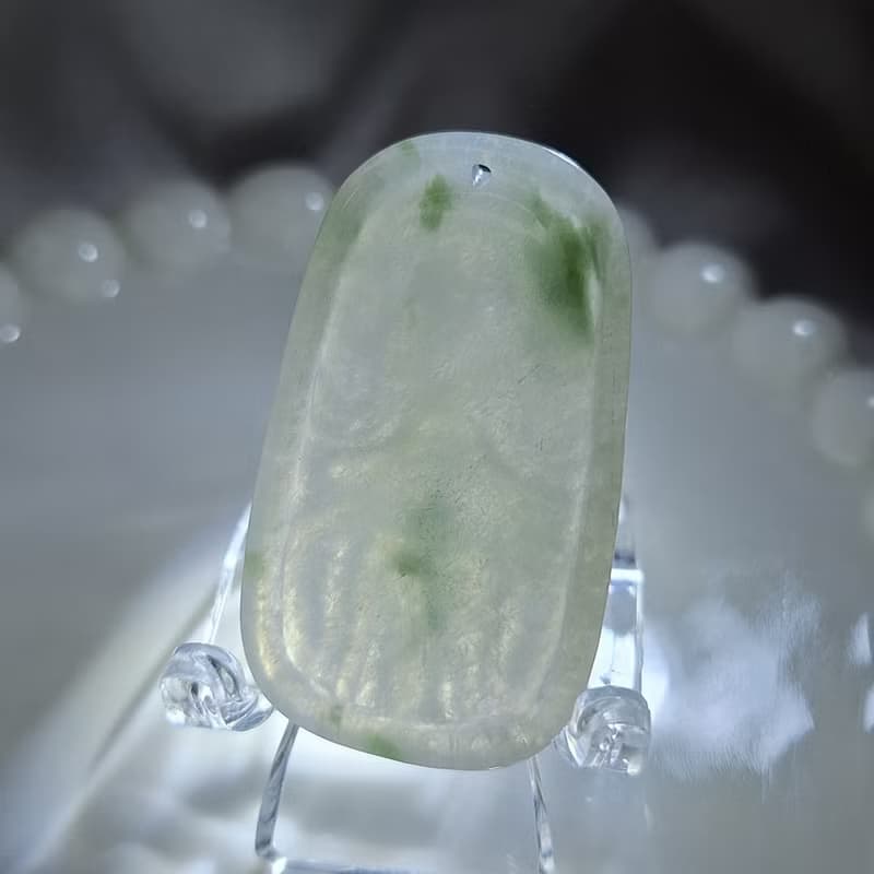 冰潤飄 花普賢菩薩吊墜 生肖龍蛇守護神 | 天然緬甸玉A貨翡翠