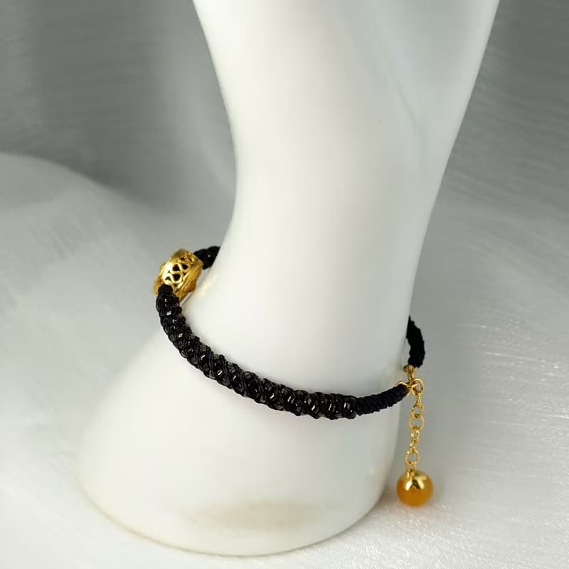 手鍊 掐絲圓形鍍金配件 琉璃珠 黃玉髓珠 蠟線 編織 手環