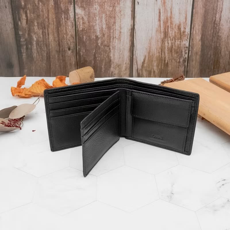 8卡1照-左右翻活頁-零錢袋牛皮短夾29806