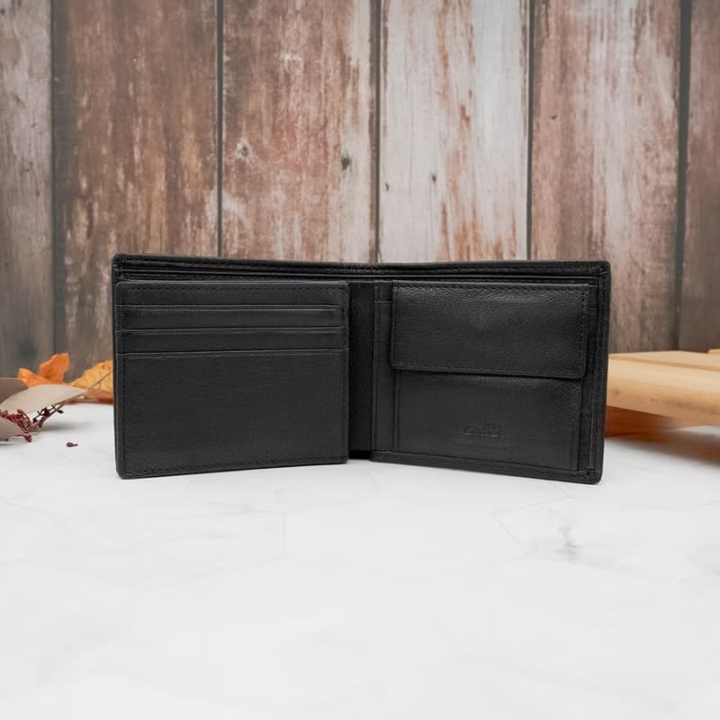 8卡1照-左右翻活頁-零錢袋牛皮短夾29806