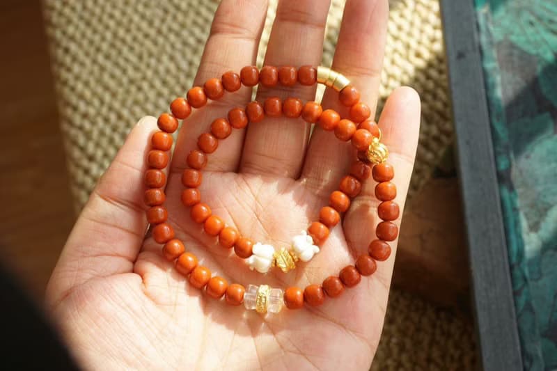 6mm天然川料南紅瑪瑙 猛獁鈴蘭花 娜娜通設計多圈手串手鍊s