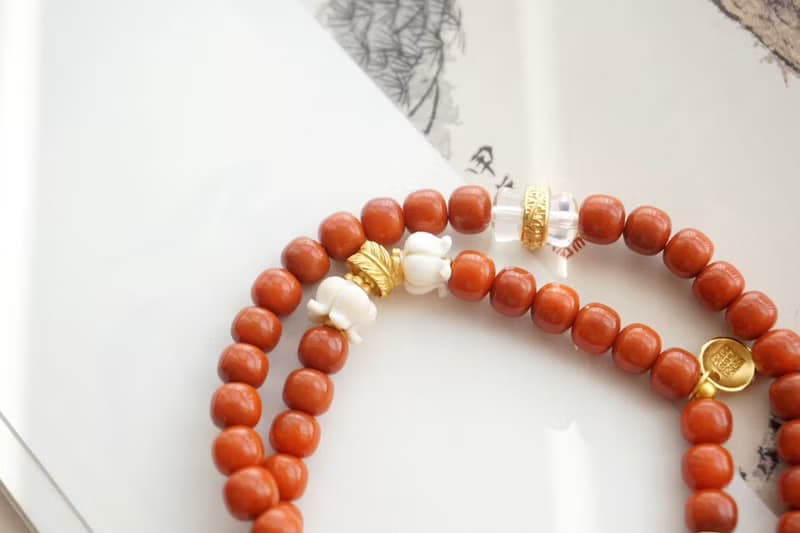 6mm天然川料南紅瑪瑙 猛獁鈴蘭花 娜娜通設計多圈手串手鍊s