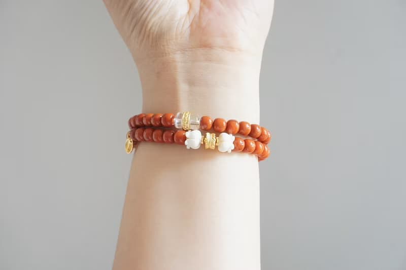 6mm天然川料南紅瑪瑙 猛獁鈴蘭花 娜娜通設計多圈手串手鍊s