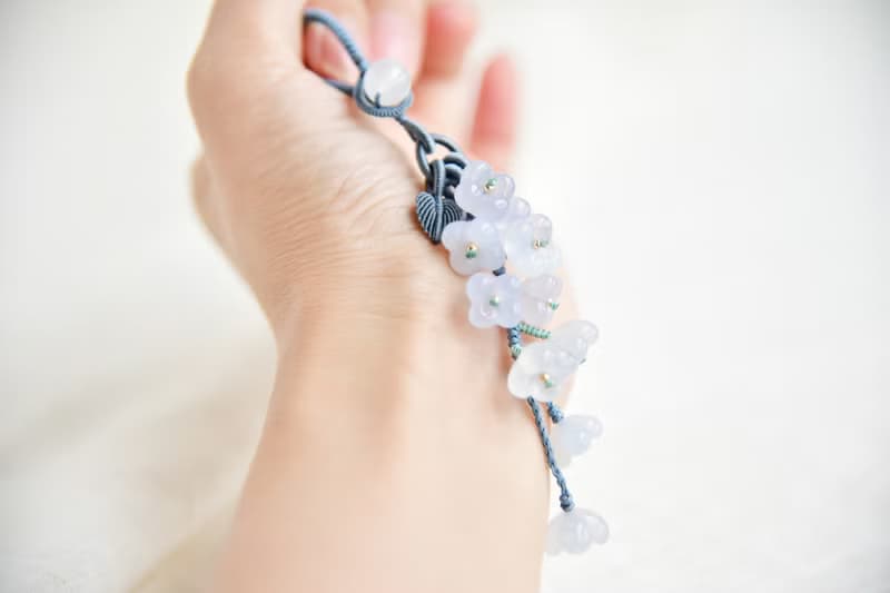 【然】天然瑪瑙蘭色漸變桂花清新浪漫多用掛飾