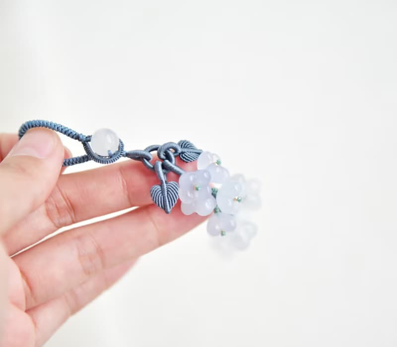 【然】天然瑪瑙蘭色漸變桂花清新浪漫多用掛飾