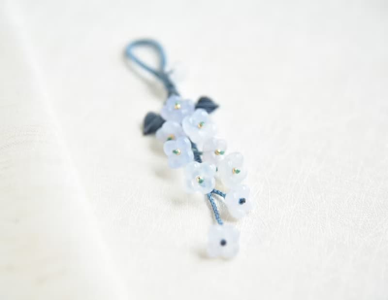 【然】天然瑪瑙蘭色漸變桂花清新浪漫多用掛飾