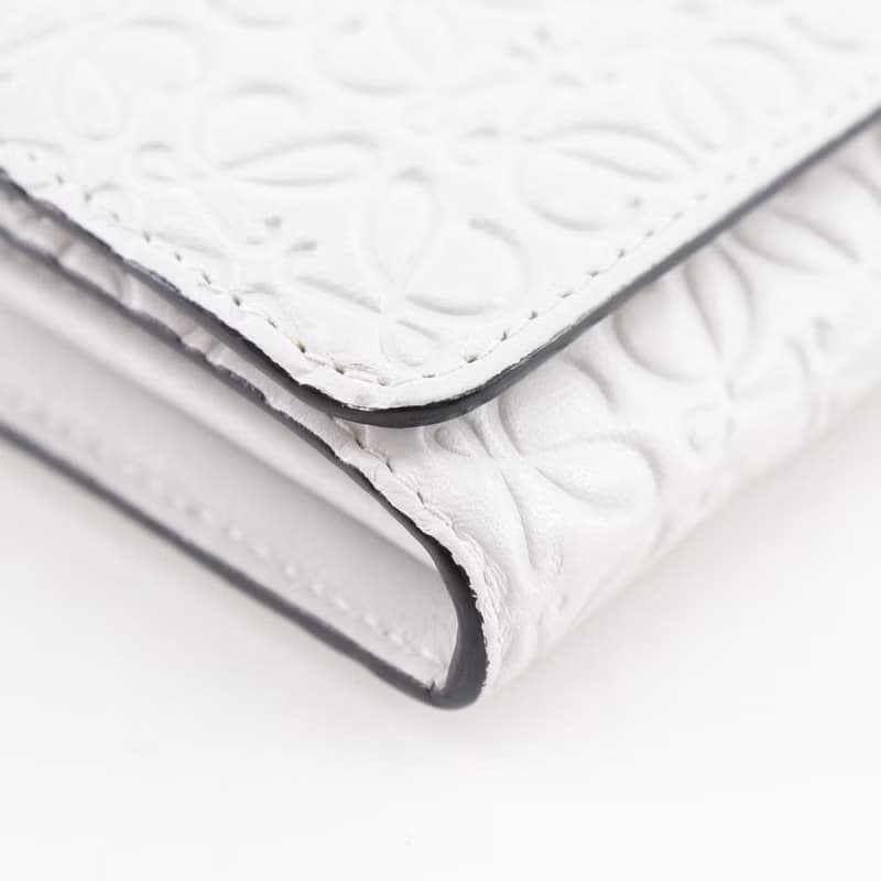 【日本直送】ロエベ LOEWE リピートアナグラム 長財布 レザー 白 ユニセックス【中古】