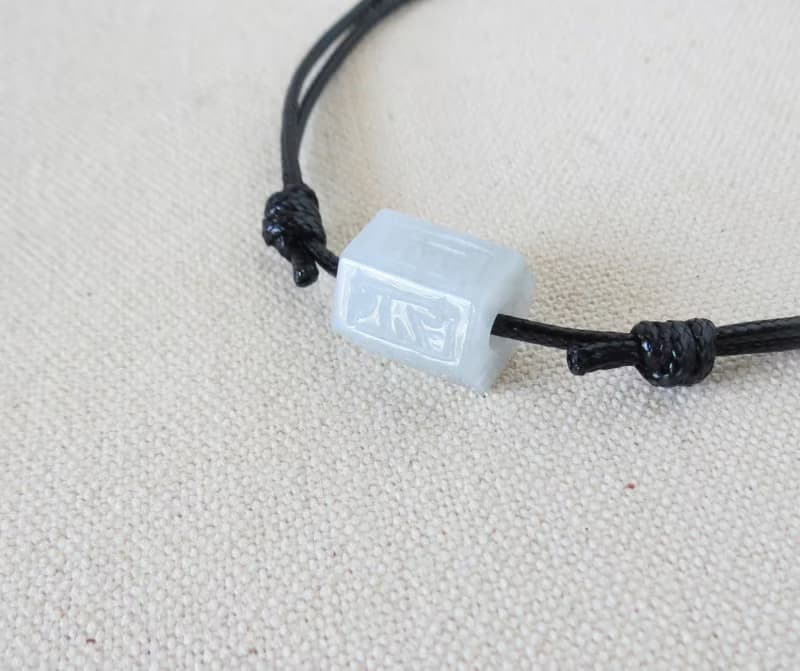 本命年【六字大明咒】微飄花翡翠韓國蠟線項鍊*ZB01*招財、防小人