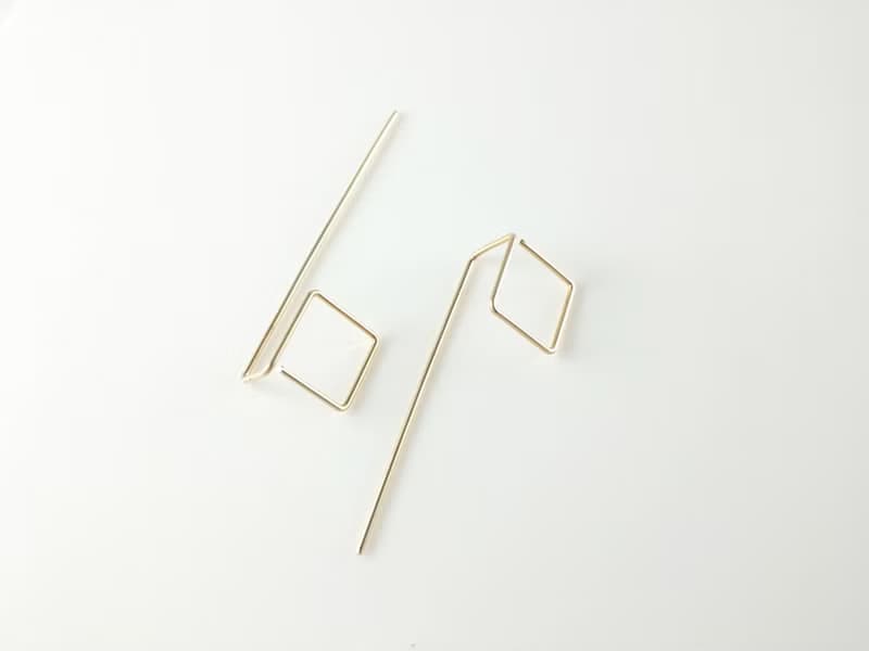輕耳飾 耳環 14K包金線 建築系列 ATE003
