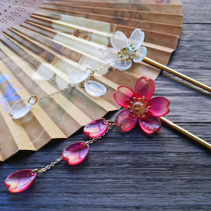 【墨徽閣】櫻花。落下髮簪-可當新手簪(共7色)