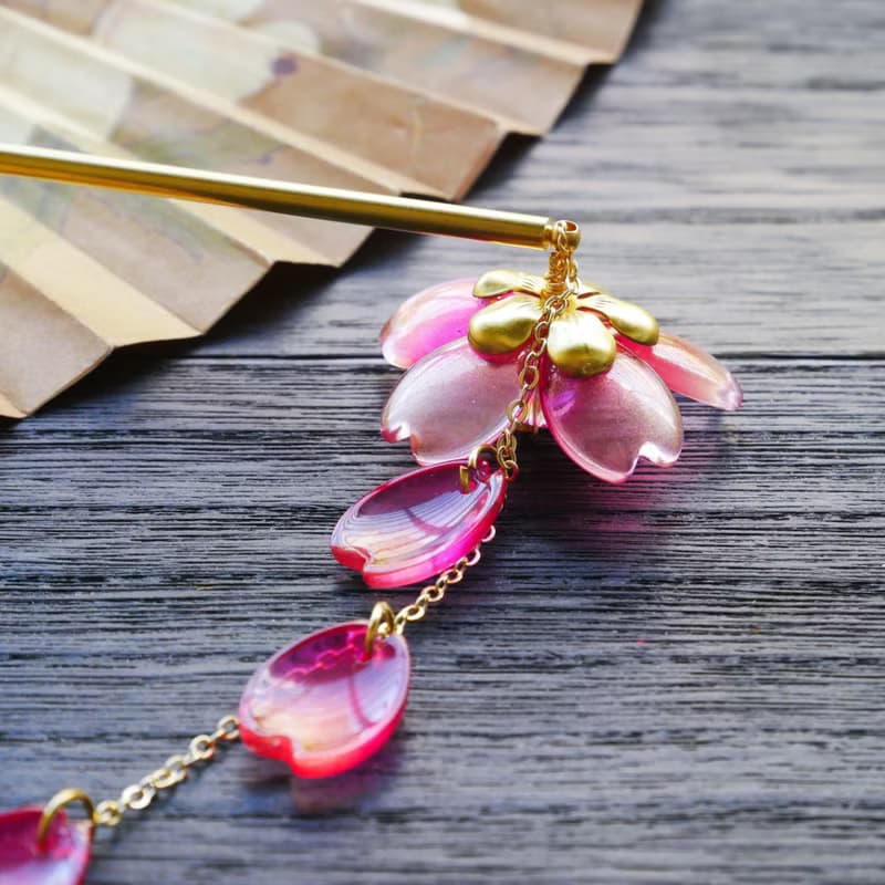 【墨徽閣】櫻花。落下髮簪-可當新手簪(共7色)