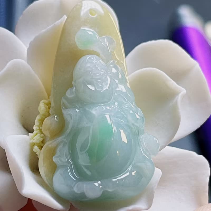 三彩翡翠彌勒佛項鍊 | 天然緬甸玉A貨翡翠 | 送禮