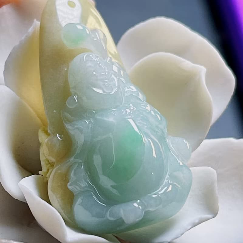 三彩翡翠彌勒佛項鍊 | 天然緬甸玉A貨翡翠 | 送禮