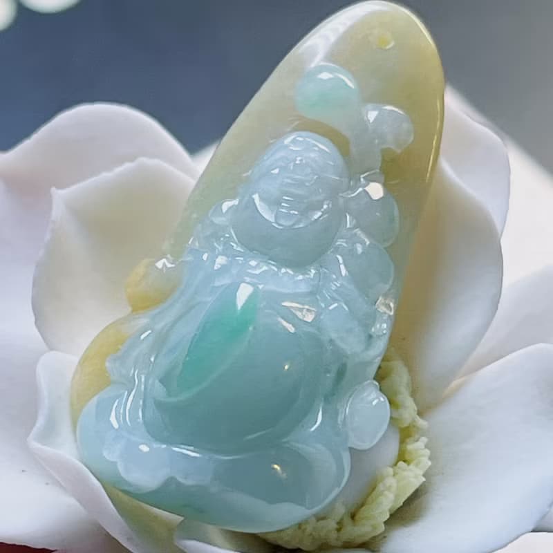 三彩翡翠彌勒佛項鍊 | 天然緬甸玉A貨翡翠 | 送禮