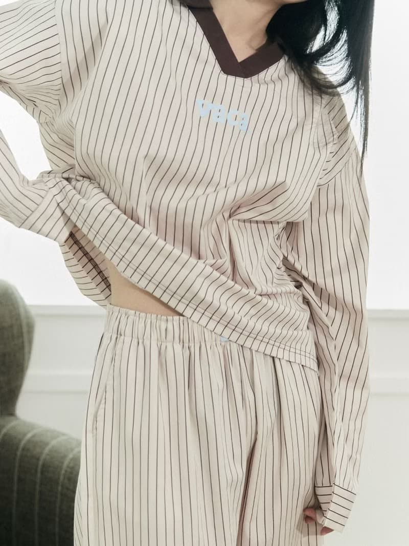 UNISEX CARGO STRIPE PAJAMA SET (PINK)