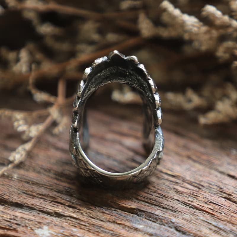 印第安人头饰戒指男士纯银