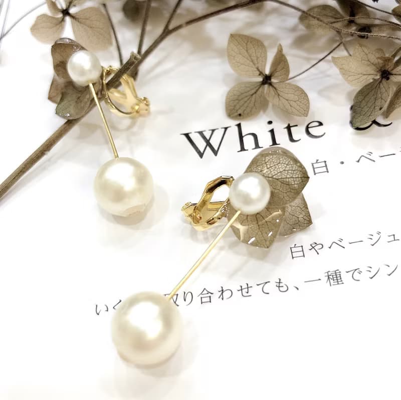 【聖誕交換禮物】繡球不凋花 日本棉珍珠耳環 / 褐色款 / 附禮盒